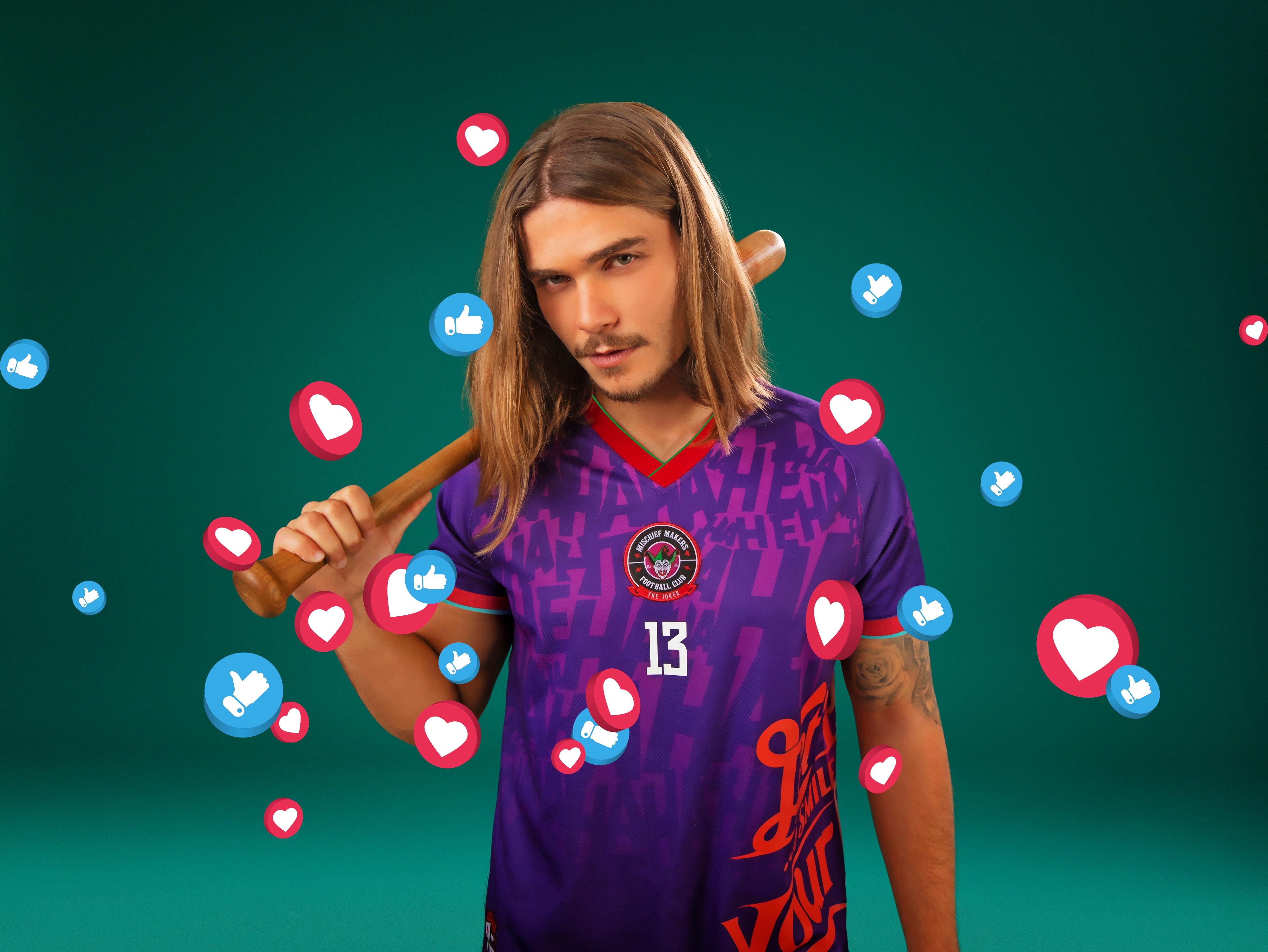 Model wearing Joker Limited Edition jersey from Goat Skins collectible collection