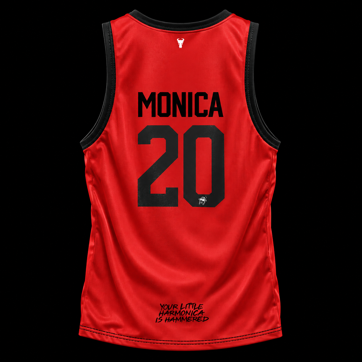 Back view of the officially licensed GOAT SKINS Friends Monica Geller limited edition collectible jersey featuring Monica and number 20