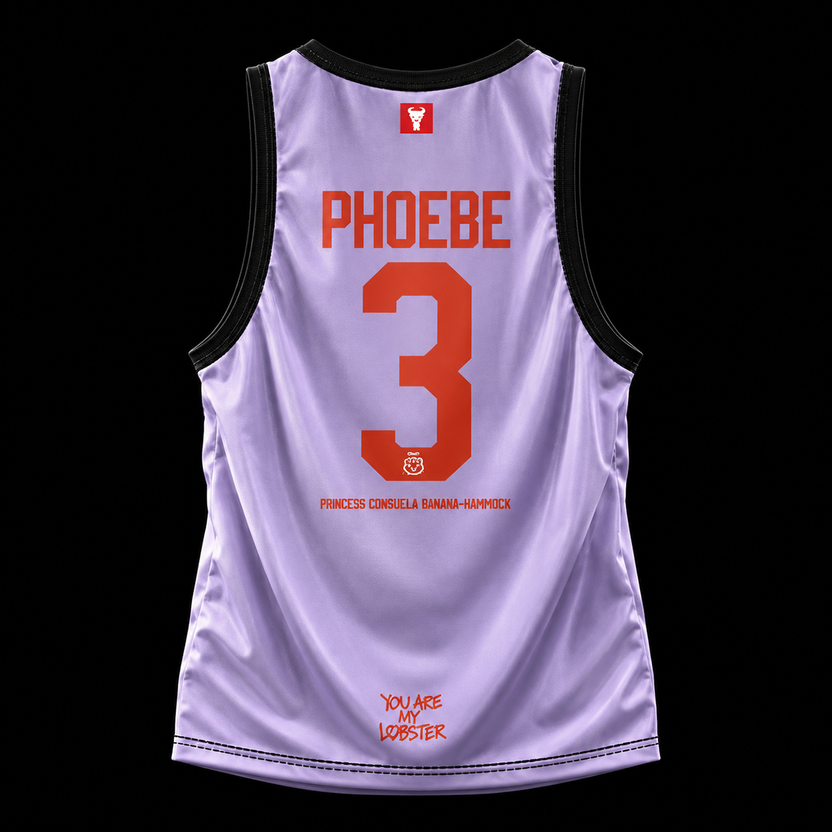Back view of the officially licensed GOAT SKINS Friends Phoebe Buffay limited edition collectible jersey featuring Phoebe and number 3