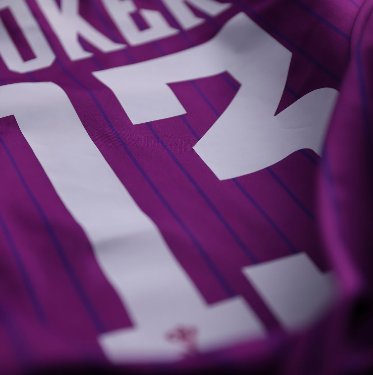 Close-up of the GOAT SKINS Joker limited edition collectible jersey back showing The Joker name and number 13 detail