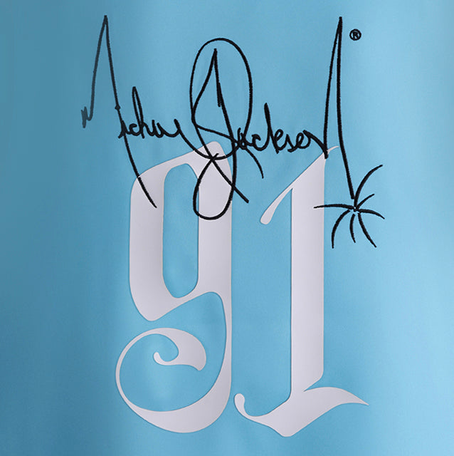 Official detail honoring Michael Jackson signature on Goat Skins collectible jersey